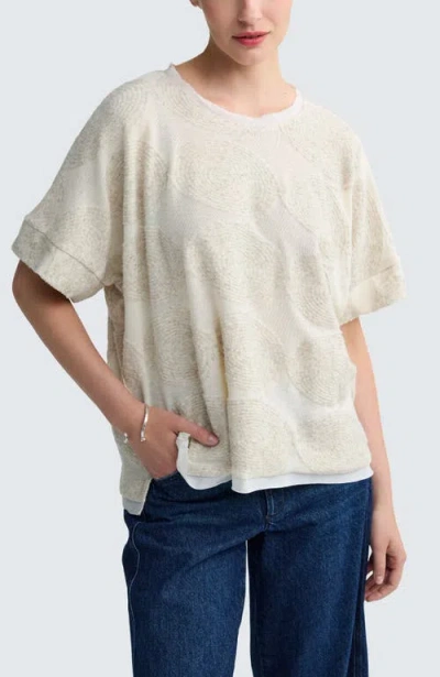 Luukaa Blair Textured Hemp & Cotton Blouse In Neutral
