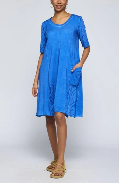 Luukaa Blazea Cotton Jersey Dress In Blue