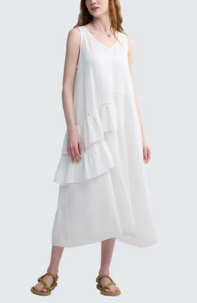 Luukaa Brielle Artistic Muslin Dress In White