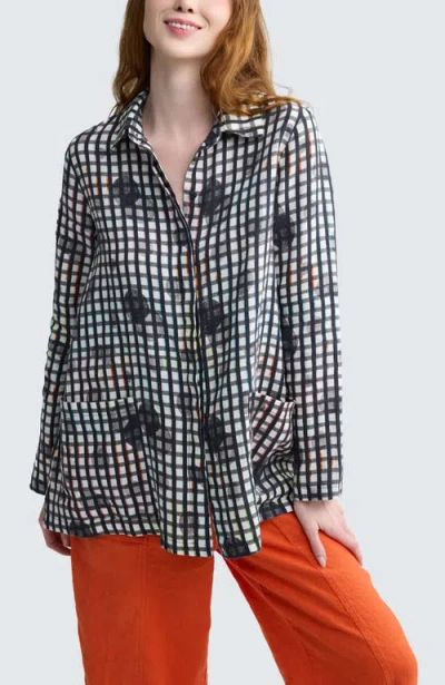 Luukaa Brila Neon Print Linen Shirt In Multi