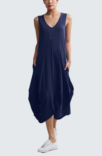 Luukaa Calista Voluminous Jersey Dress In Blue