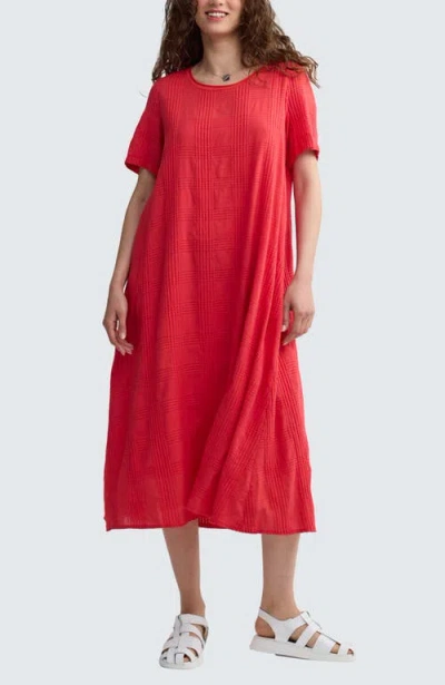 Luukaa Calla Check-embroidered Dress In Red
