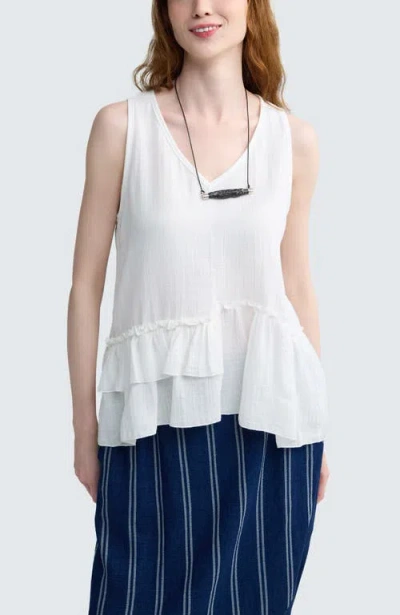 Luukaa Camellia Ruffled Muslin Top In Multi