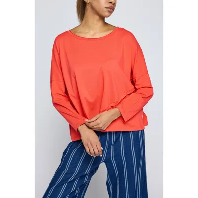 Luukaa Cerys Asymmetric Jersey Blouse In Red
