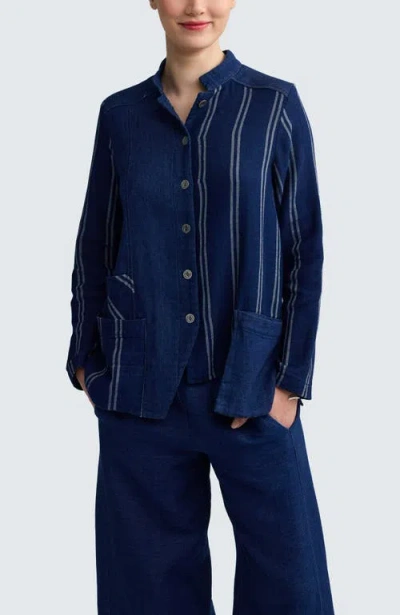 Luukaa Clover Architectural Denim Muslin Jacket In Blue