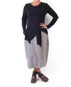Luukaa Crest Long Dress In Black/white In Multi