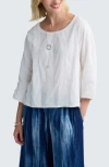 Luukaa Elira Mixed-texture Blouse In White