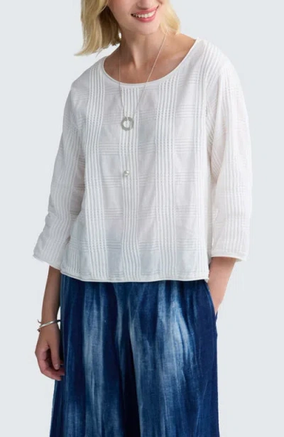 Luukaa Elira Mixed-texture Blouse In White