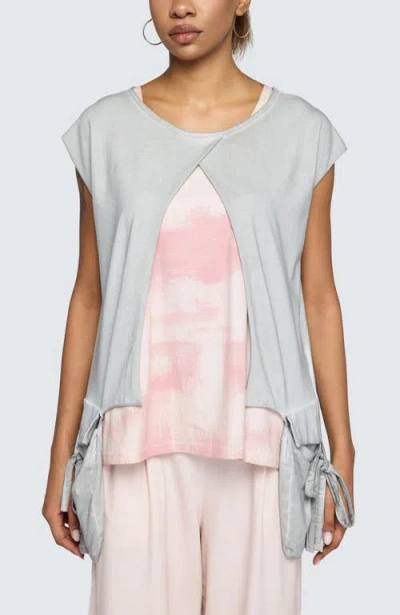 Luukaa Elowyn Garment-dyed Boxy Blouse In Gray