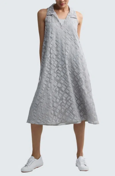 Luukaa Elune Layered Hybrid Midi Dress In Gray