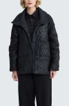 Luukaa Elva Textured Coat & Hat In Black