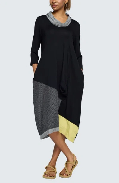 Luukaa Ember Long Viscose Jersey Dress In Black