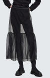 Luukaa Flanna Ruffled Mesh Skirt In Black