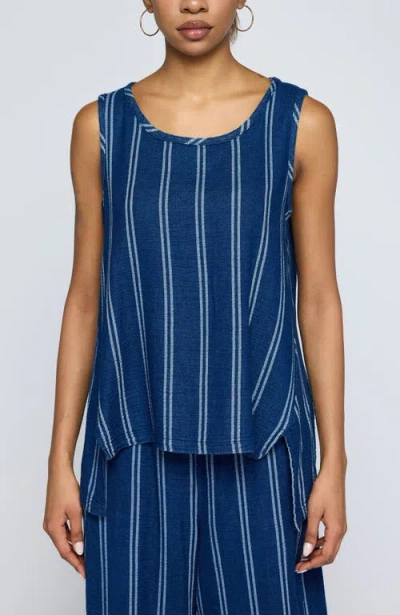 Luukaa Floria Denim Muslin Top In Blue