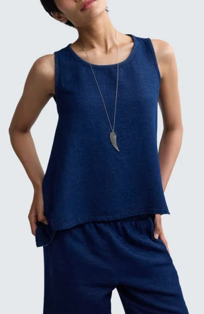 Luukaa Floria Denim Muslin Top In Blue
