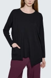 Luukaa Greta Asymmetrical Blouse In Black