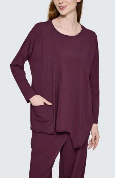 Luukaa Greta Asymmetrical Blouse In Brown