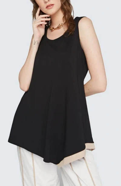Luukaa Harmony Cotton Jersey Top In Black