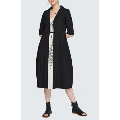 Luukaa Iris Printed Cotton Jersey Dress In Black
