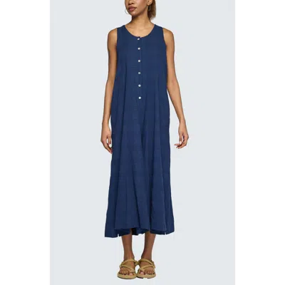 Luukaa Isola Check-embroidered Jumpsuit In Blue