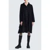 Luukaa Isolde Ruffled Cord Velvet Shirt Dress In Black