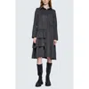 Luukaa Isolde Ruffled Cord Velvet Shirt Dress In Gray