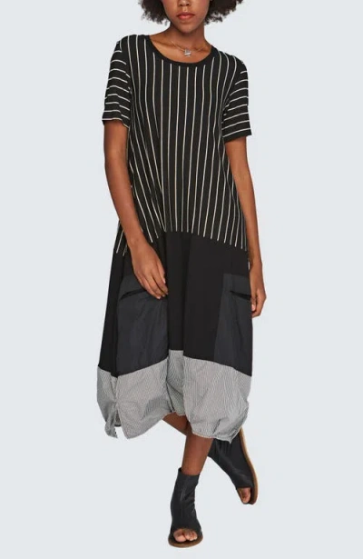 Luukaa Lila Long Striped Viscose Jersey Dress In Multi