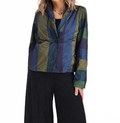 Luukaa Litia Stripe Long Sleeve Jacket In Blue Multi