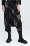 Luukaa Livia Printed Balloon Pants In Black
