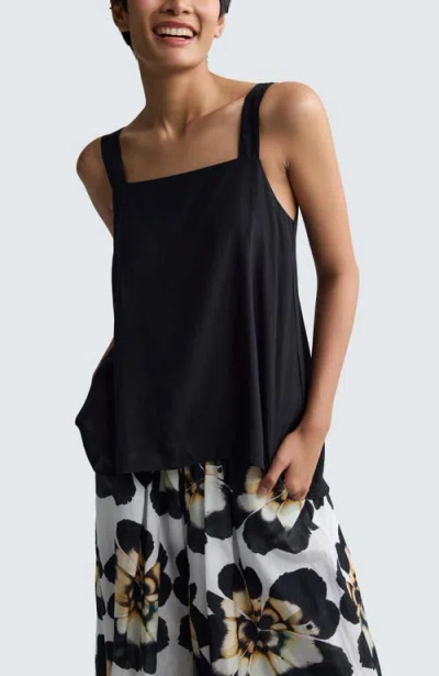 Luukaa Lorena Minimalist Square-neck Top In Multi