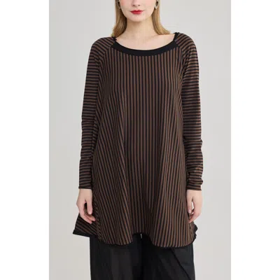 Luukaa Maeva A-line Cotton Jersey Tunic In Brown