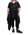 Luukaa Marble Print Tunic Dress In Black In Black