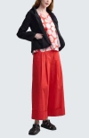Luukaa Misla Solid Wide-leg Poplin Pants In Red
