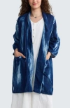 Luukaa Monroe Batik-effect Long Jacket In Blue