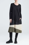 Luukaa Muriel Colorblock Jersey Dress In Black