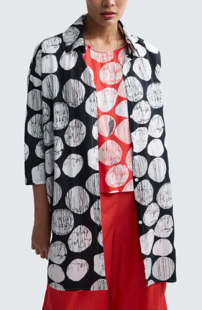 Luukaa Niva Printed Poplin Shirt-tunic In Black
