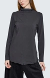 Luukaa Nyx Structured Turtleneck Blouse In Black