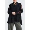 Luukaa Ondine Sheer Jacquard Shirt In Black