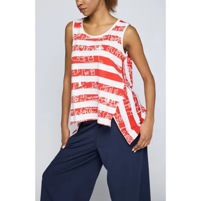 Luukaa Ondine Striped High-low Top In Red