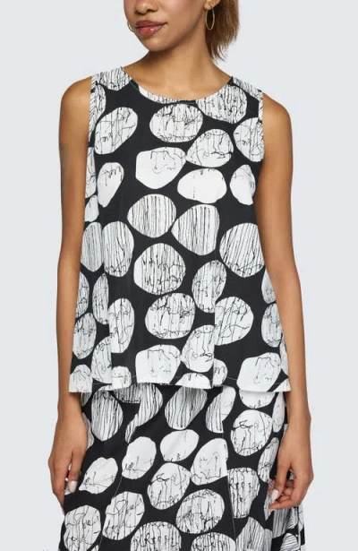 Luukaa Orla Printed A-line Top In Black