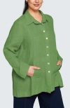 Luukaa Phalia Solid Linen Shirt In Blue