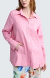 Luukaa Phalia Solid Linen Shirt In Blue
