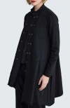 Luukaa Raven Asymmetric Cord-panel Jacket In Black