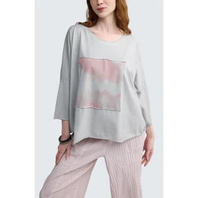 Luukaa Rowena Two-tone Patch Pocket Top In Gray