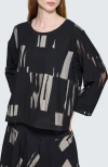 Luukaa Selindra Sheer Jacquard Blouse In Animal Print