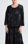 Luukaa Selindra Sheer Jacquard Blouse In Multi