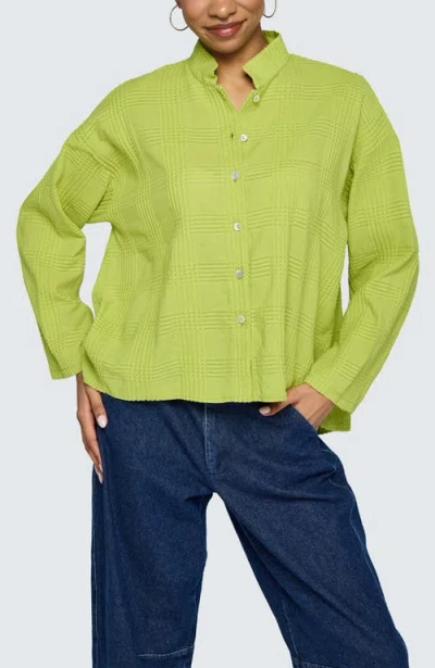 Luukaa Serina Mandarin Collar Shirt In Green