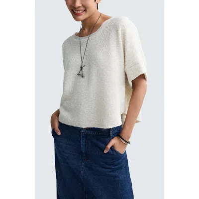 Luukaa Sloana Textured Hemp & Cotton Blouse In White