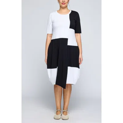 Luukaa Slyph Two-color Cotton Jersey Dress In Multi