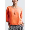 Luukaa Solara Boxy Linen Blouse In Black